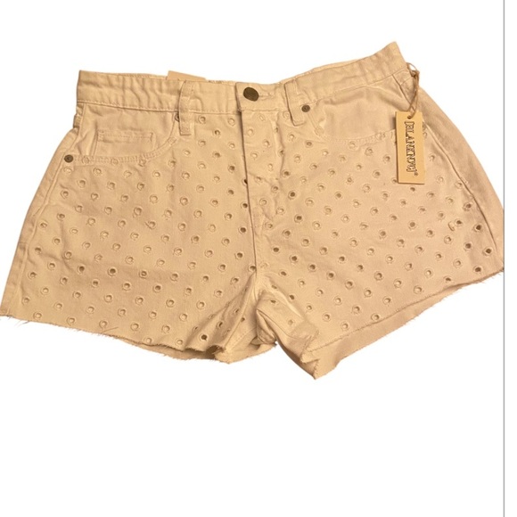 NWT  The Barrow Shorts White High Rise Eyelet Raw Hem Denim Size 28 - Picture 1 of 6